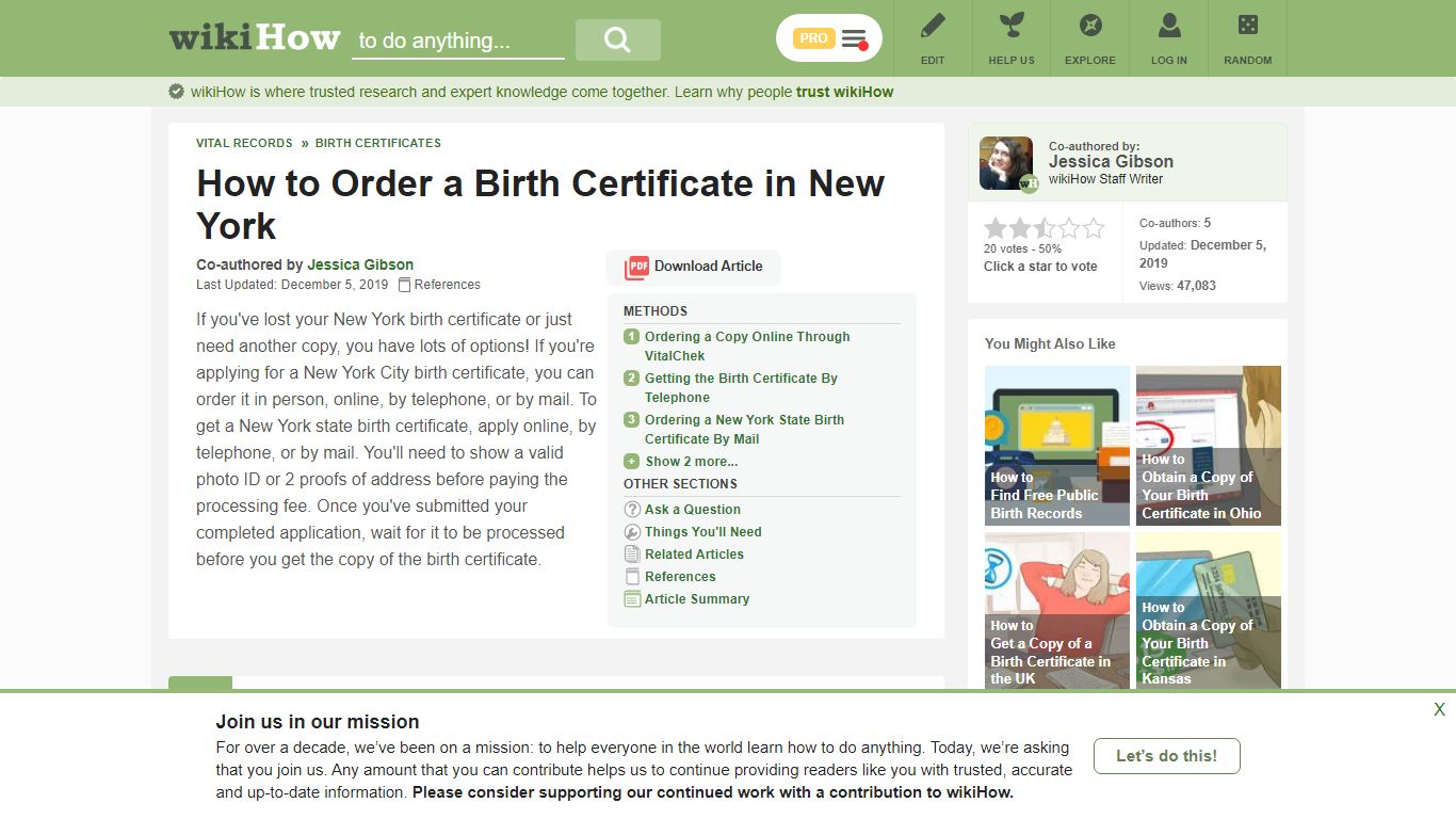 5 Ways to Order a Birth Certificate in New York - wikiHow